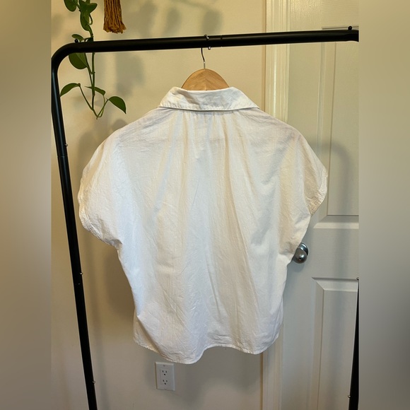 White Embroidered Button-Up Blouse - Picture 3 of 5